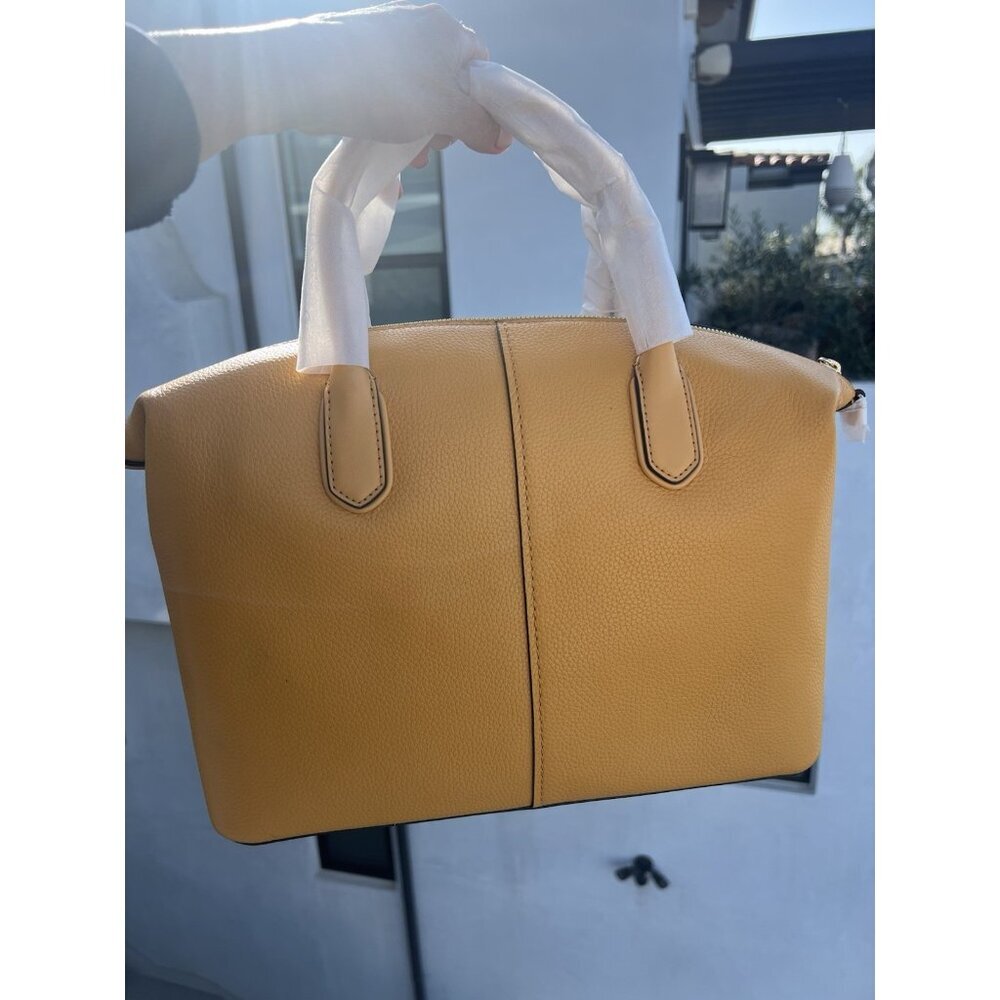 NEW Michael Kors Hyde large pebble leather satchel bag golden rod designer - Picture 6 of 16